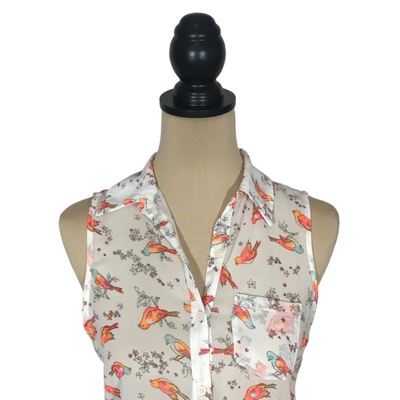 SO | Sheer Sleeveless Button-Up, Medium (Juniors), Like New - Picture 5 of 11